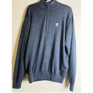 FootJoy Sweater‎ M Large Tech Pullover Golf 100% Wool Windstopper Lined 1/4 Zip